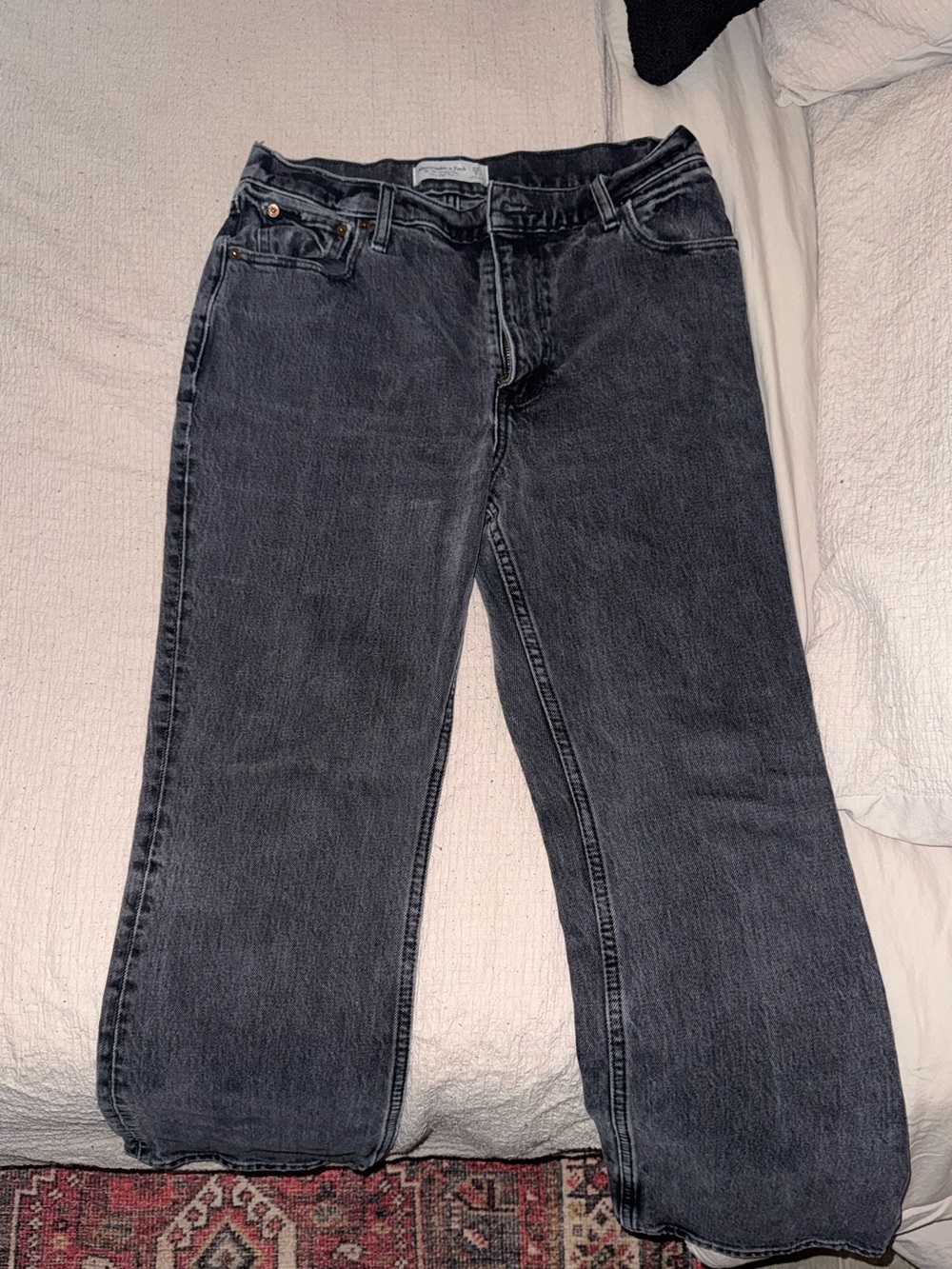 Abercrombie & Fitch Black Washed High-Rise Jeans